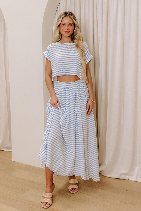 Impressions Brunch On The Pier High Waist Stripe Maxi Skirt