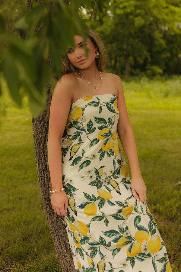 Impressions Bungalow Views Linen-Blend Maxi Dress In Yellow