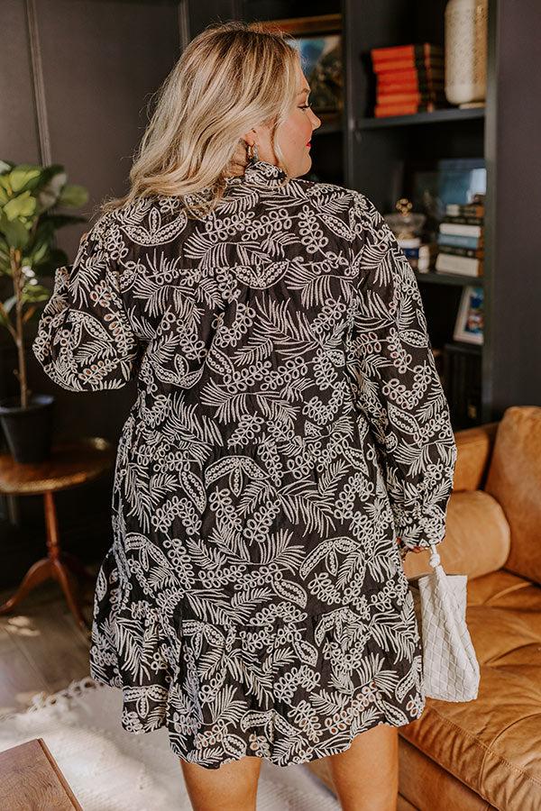 Impressions Cabernet Sippin' Embroidered Mini Dress Curves