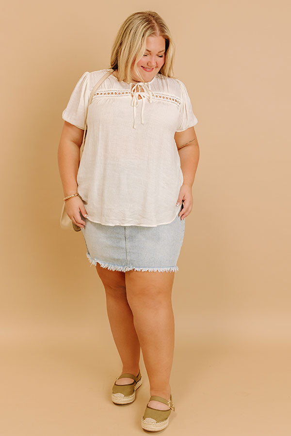 Impressions Cafe And Caramel Shift Top Curves In Ivory