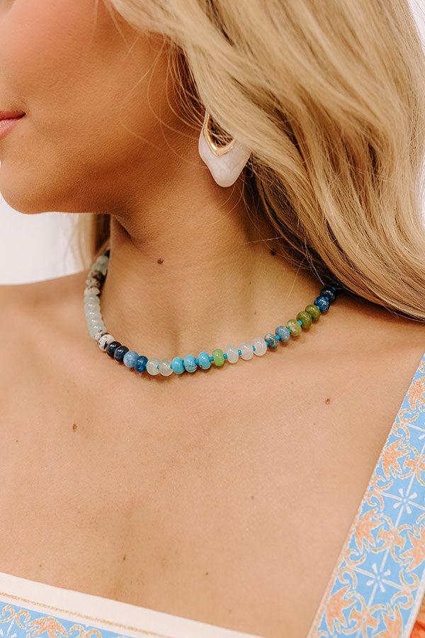 Impressions Calm Energy Semi Precious Necklace In Blue