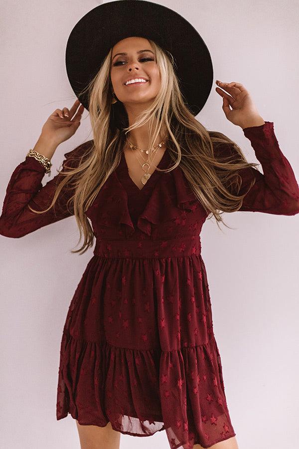 Impressions Can't Stop The Kisses Shift Dress In Merlot