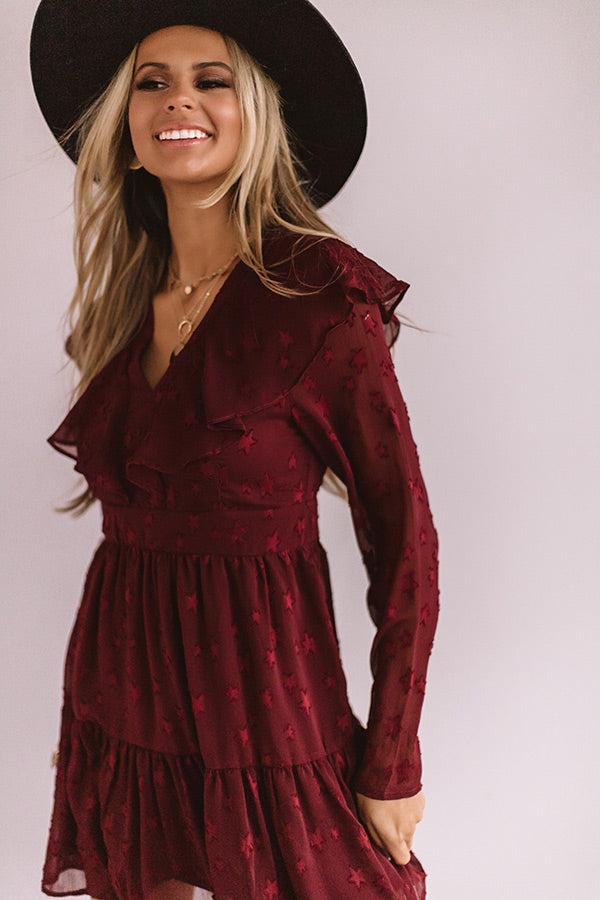 Impressions Can't Stop The Kisses Shift Dress In Merlot