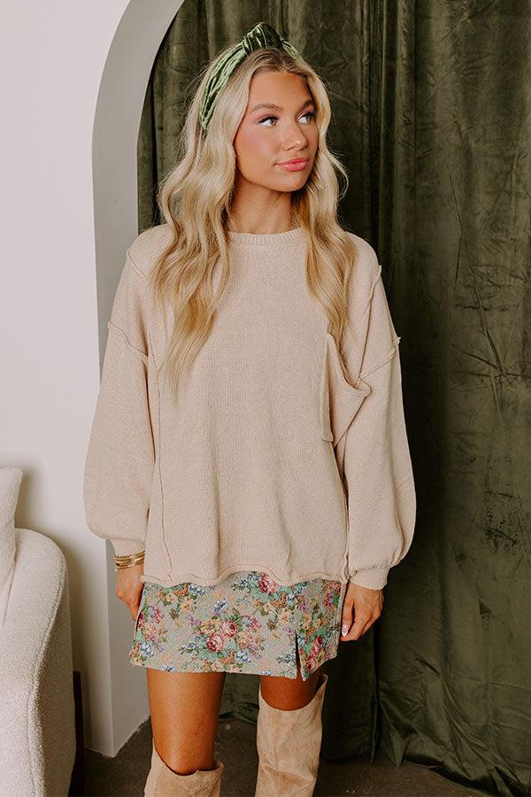 Impressions Cappuccino Please Knit Sweater in Oatmeal