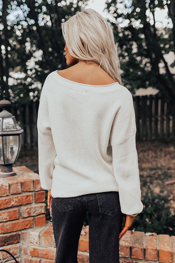 Impressions Cappuccinos On Repeat Sweater Top In Ivory