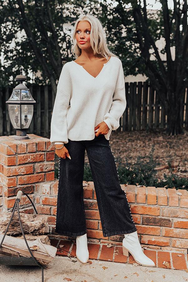 Impressions Cappuccinos On Repeat Sweater Top In Ivory