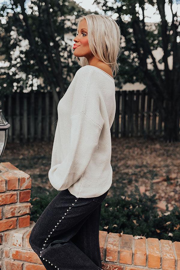 Impressions Cappuccinos On Repeat Sweater Top In Ivory