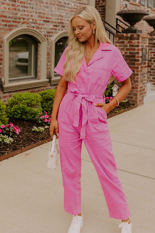 Impressions Capturing Memories Denim Jumpsuit In Violet