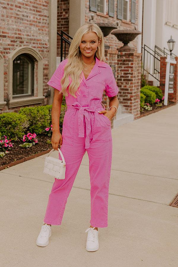 Impressions Capturing Memories Denim Jumpsuit In Violet