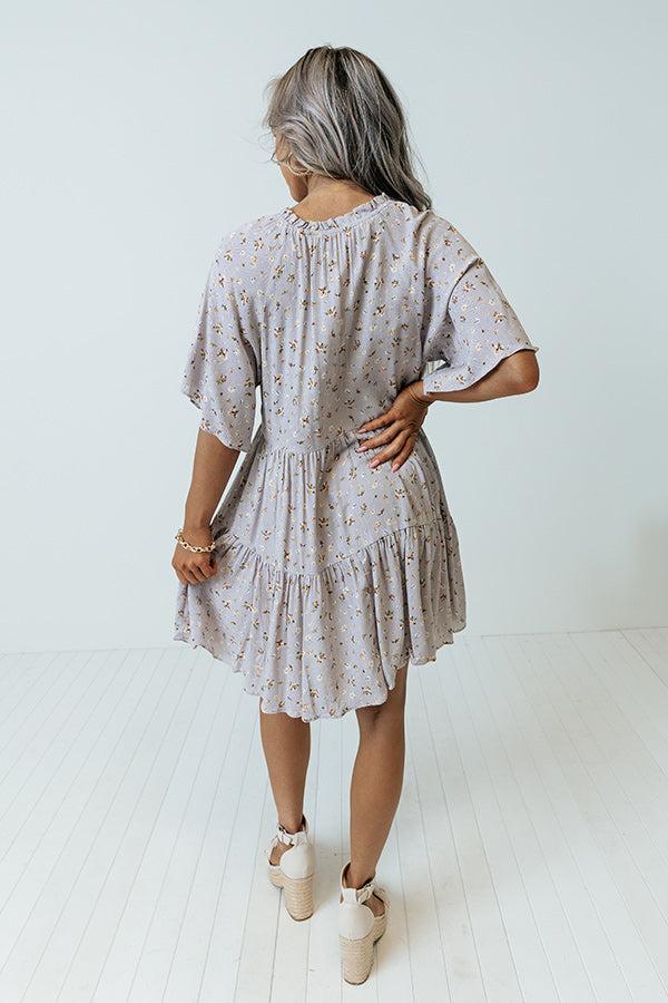 Impressions Carry Your Kisses Shift Dress In Dusty Purple