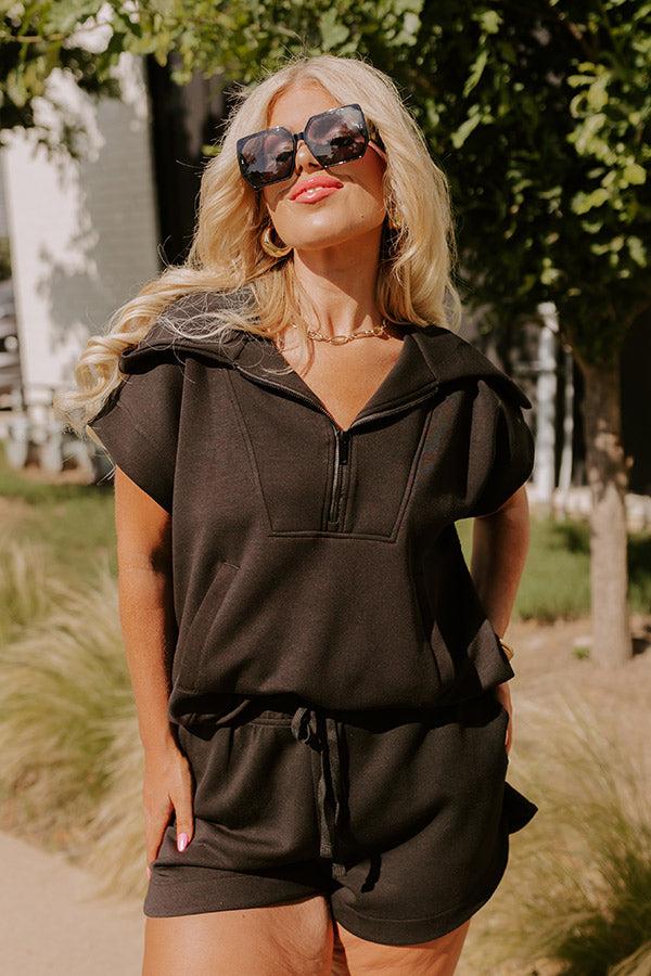 Impressions Casual Comfort Sweatshirt In Black Curves