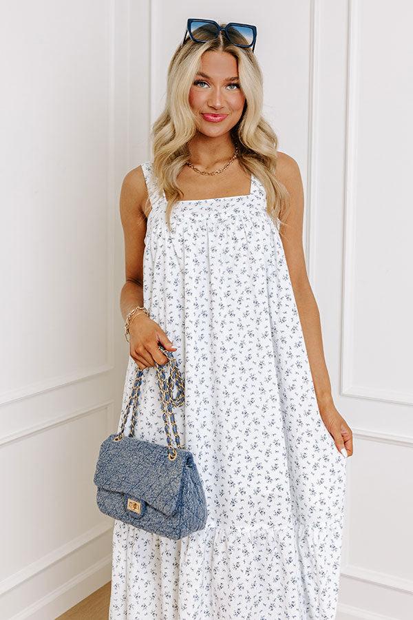 Impressions Casual Convo Floral Maxi Dress In White