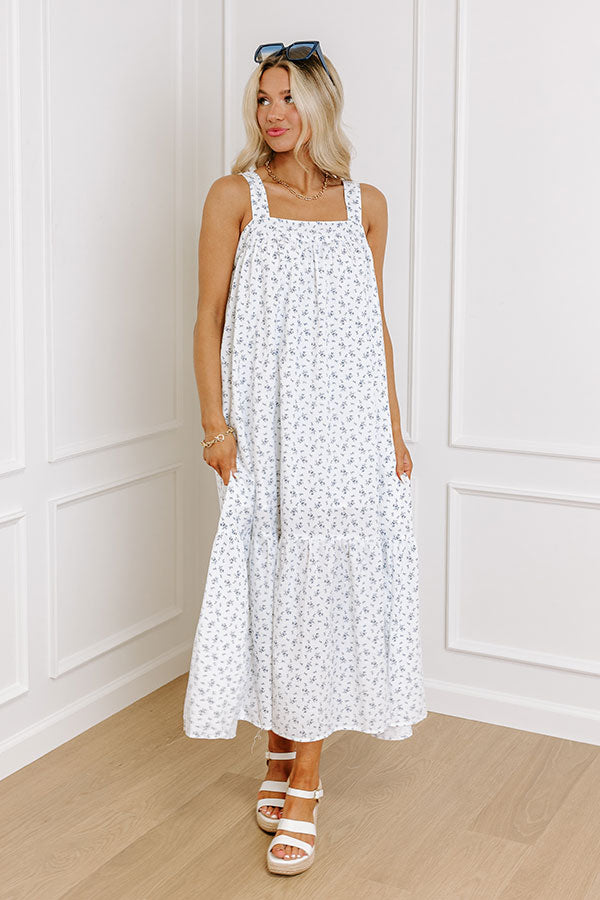 Impressions Casual Convo Floral Maxi Dress In White
