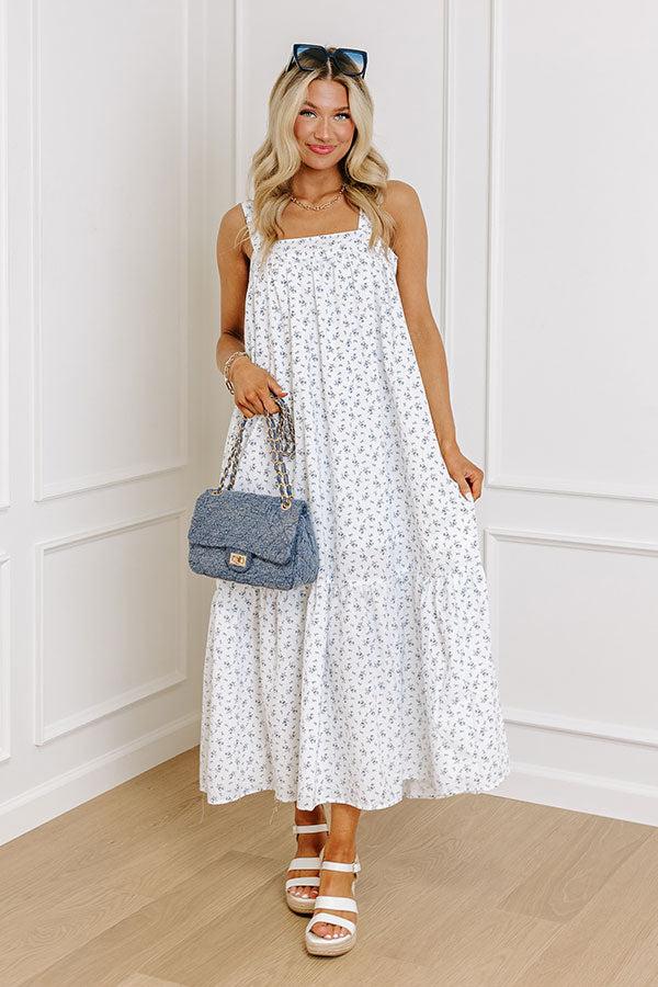 Impressions Casual Convo Floral Maxi Dress in White