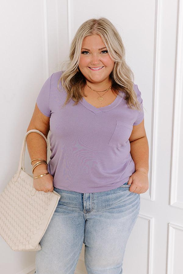 Impressions Casual Convo Shift Tee In Lavender Curves