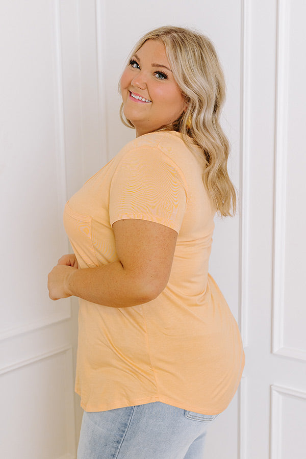 Impressions Casual Convo Shift Tee In Nectarine Curves