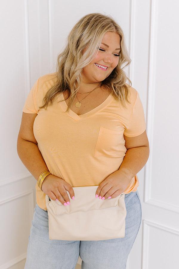 Impressions Casual Convo Shift Tee In Nectarine Curves