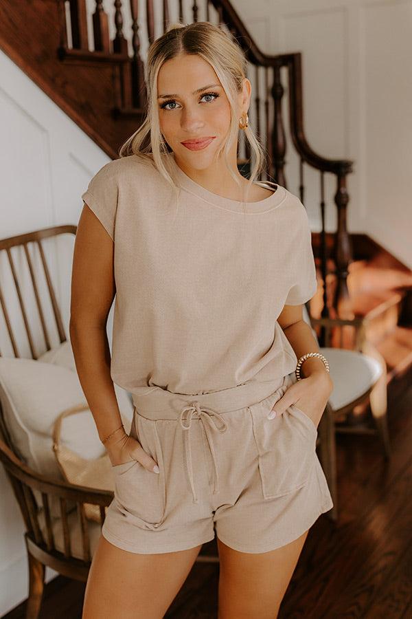 Impressions Casual Convo Vintage Wash Tee In Iced Latte