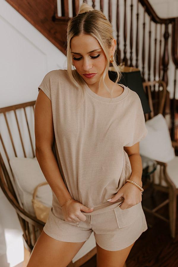 Impressions Casual Convo Vintage Wash Tee In Iced Latte