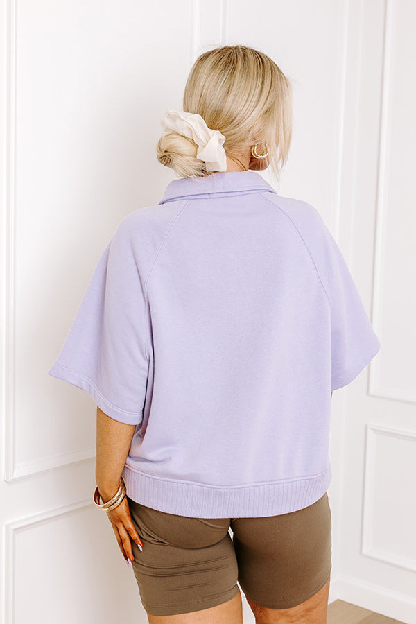 Impressions Casual Ease Sweatshirt In Lavender Curves