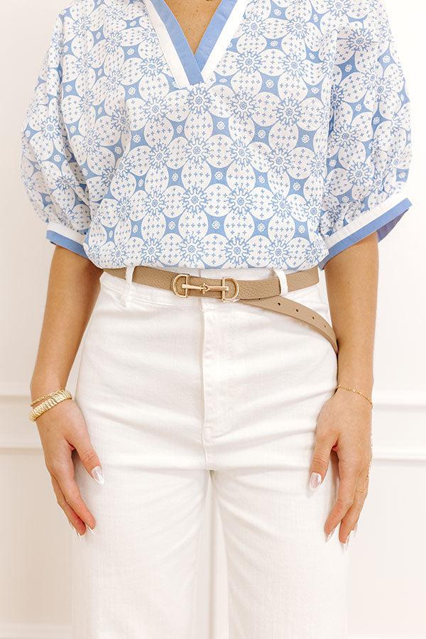 Impressions Casual Moment Faux Leather Belt In Warm Taupe