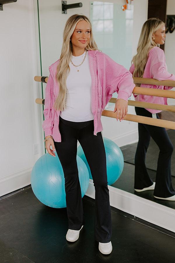 Impressions Casual Stroll High Waist Buttery Soft Flares In Black