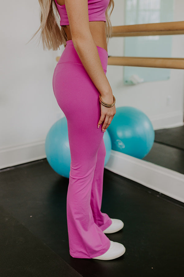 Impressions Casual Stroll High Waist Buttery Soft Flares In Violet