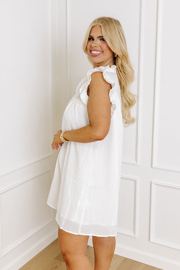 Impressions Casually Chic Shift Dress In White Curves