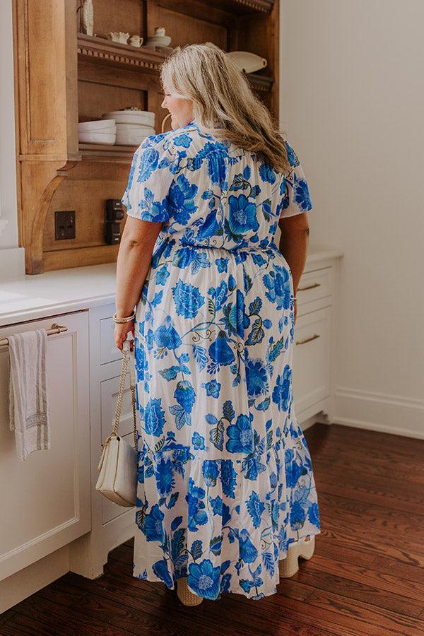 Impressions Catalina Island Views Floral Maxi Dress Curves