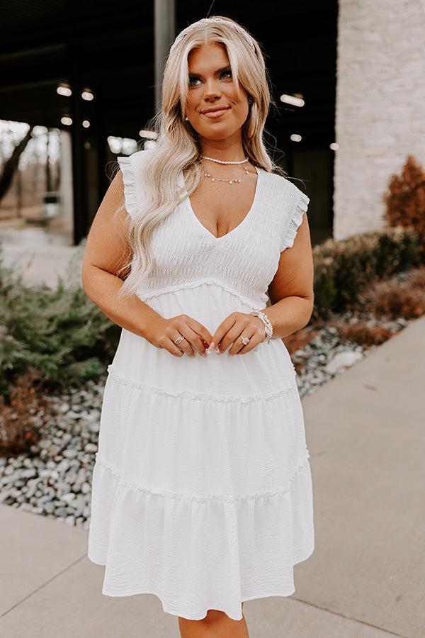 Impressions Celebrate Together Smocked Dress In White Curves