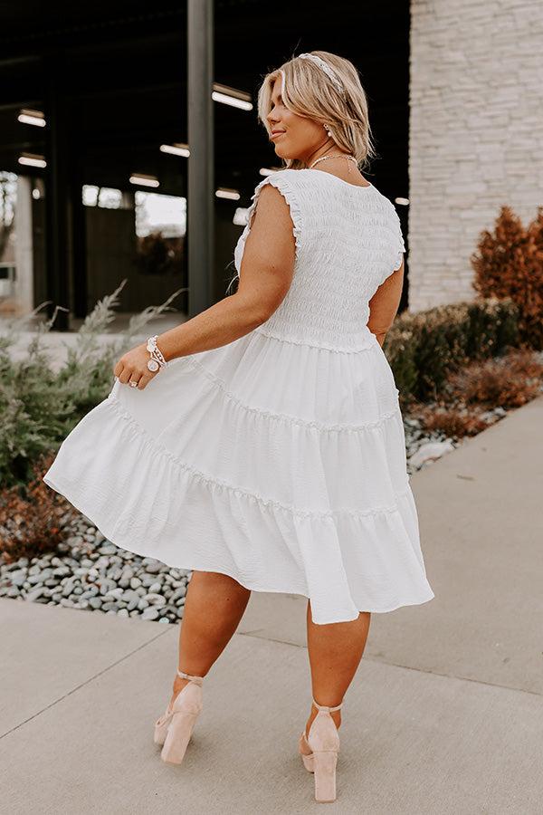 Impressions Celebrate Together Smocked Dress In White Curves