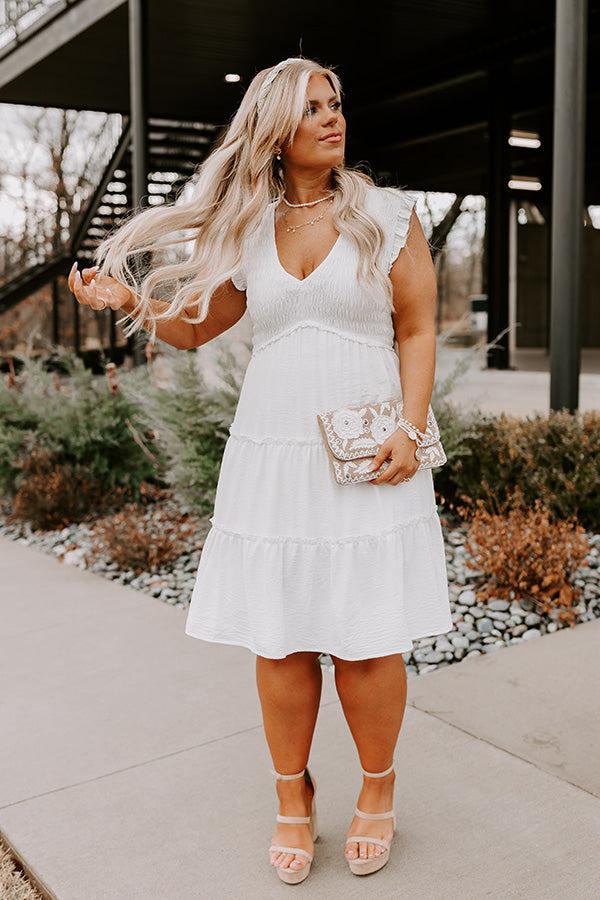 Impressions Celebrate Together Smocked Dress In White Curves