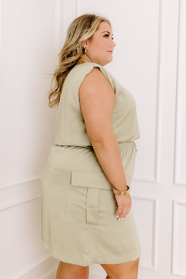 Impressions Central Park Stroll Cargo Mini Dress Curves