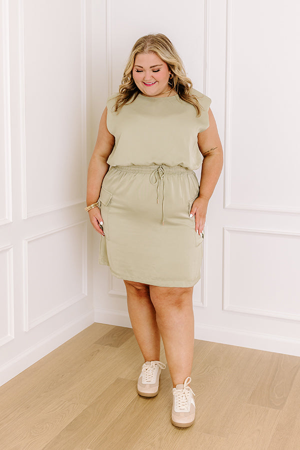 Impressions Central Park Stroll Cargo Mini Dress Curves