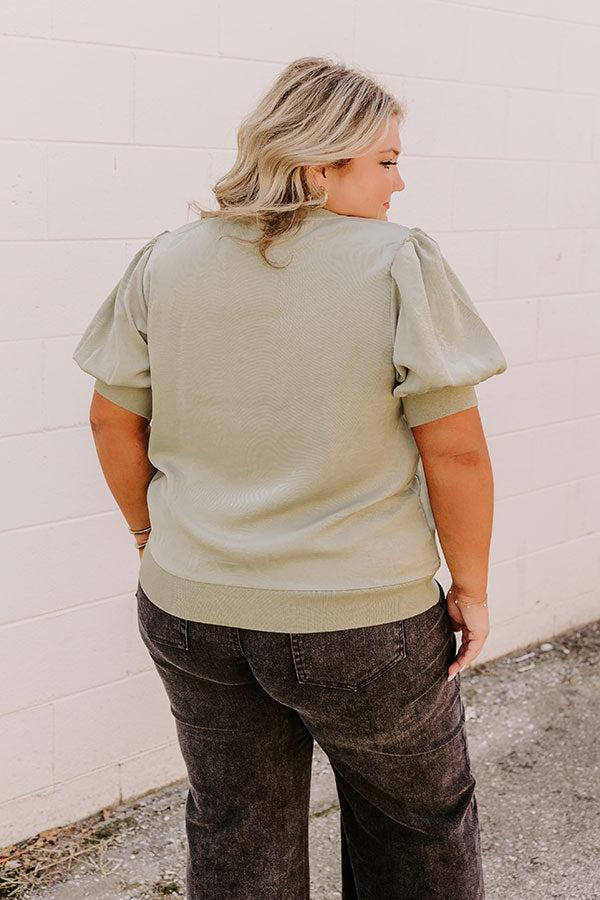 Impressions Central Park Stroll Shift Top In Sage Curves