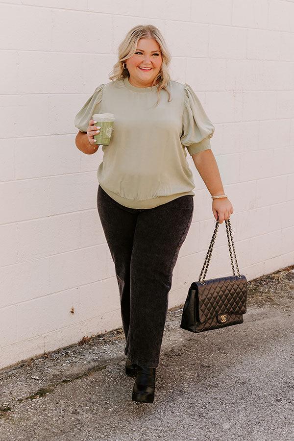 Impressions Central Park Stroll Shift Top in Sage Curves