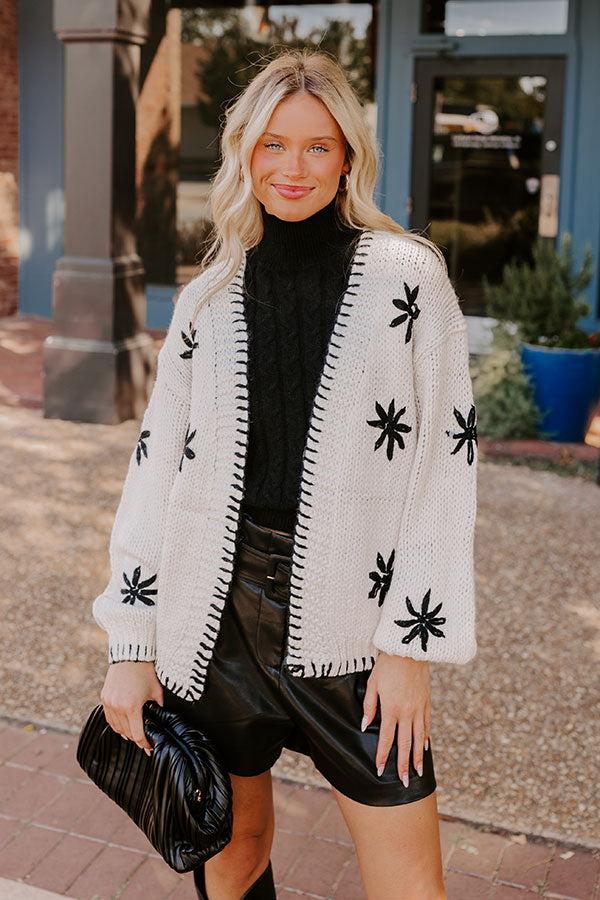 Impressions Chai Latte Please Knit Cardigan In Ivory