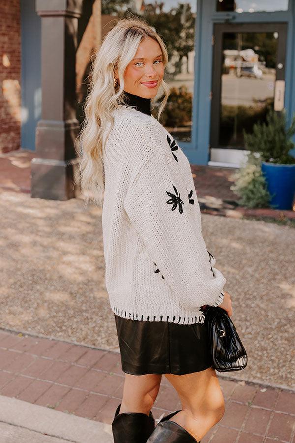 Impressions Chai Latte Please Knit Cardigan In Ivory