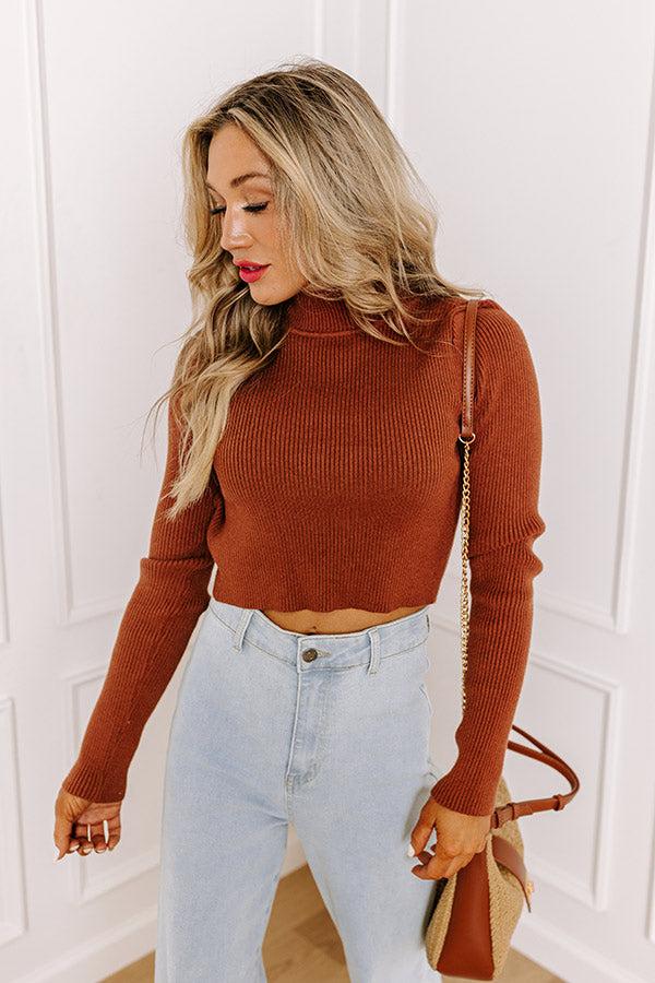 Impressions Champagne Courage Crop Top In Dark Rust