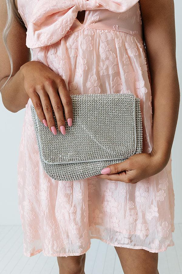 Impressions Champagne Hangout Rhinestone Purse In Silver