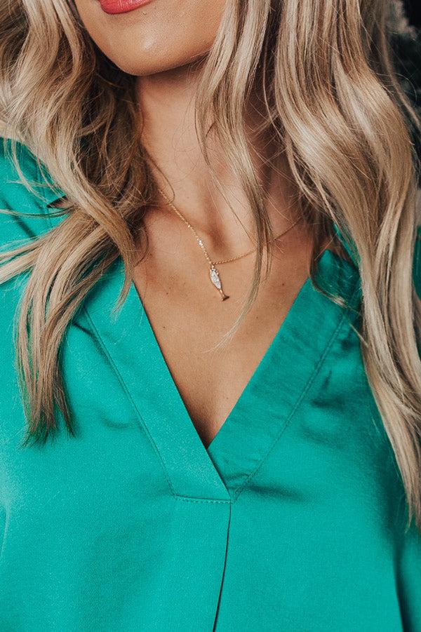 Impressions Champagne Season Cubic Zirconia Dainty Necklace