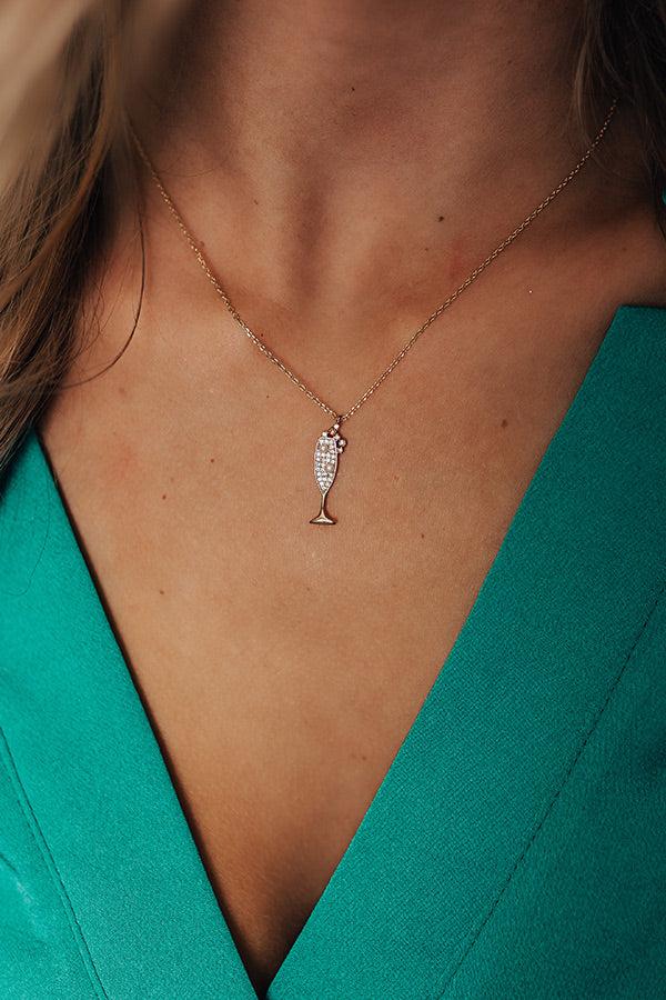 Impressions Champagne Season Cubic Zirconia Dainty Necklace
