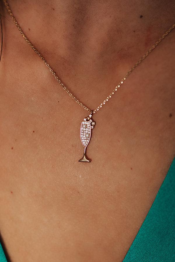 Impressions Champagne Season Cubic Zirconia Dainty Necklace