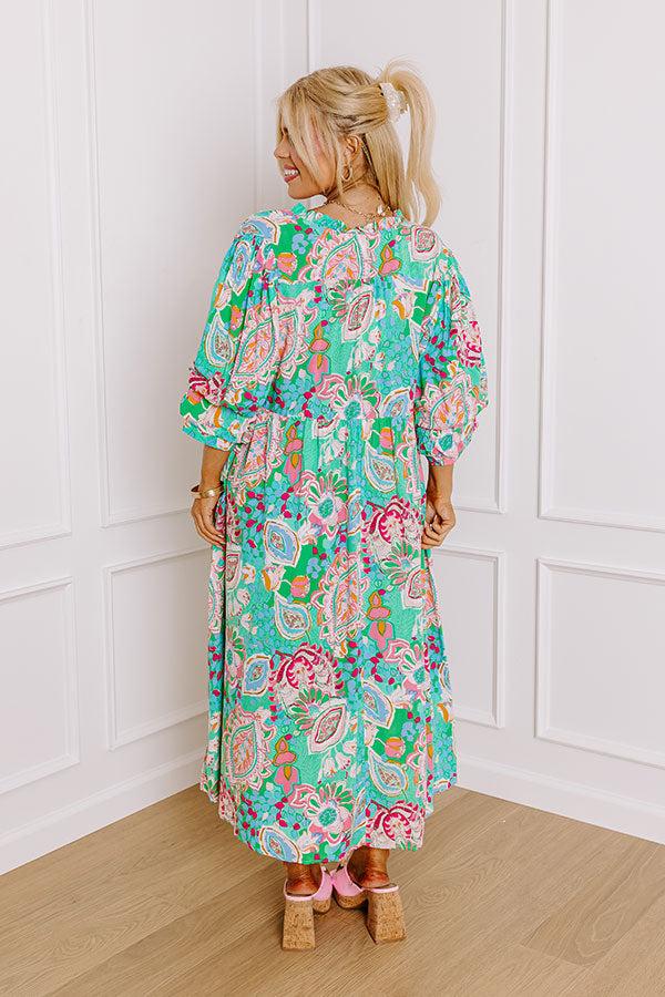 Impressions Chance Of A Lifetime Midi In Green Curves