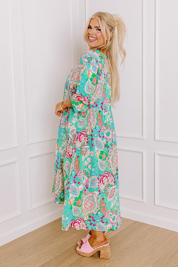 Impressions Chance Of A Lifetime Midi In Green Curves