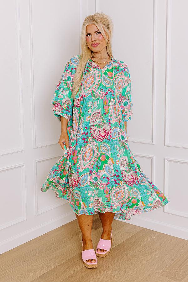 Impressions Chance Of A Lifetime Midi In Green Curves