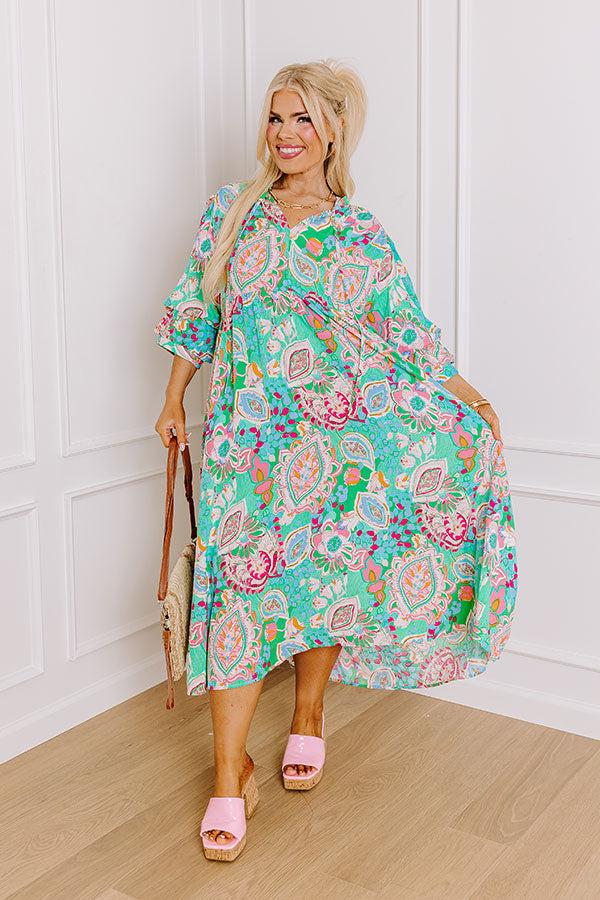 Impressions Chance Of A Lifetime Midi in Green Curves