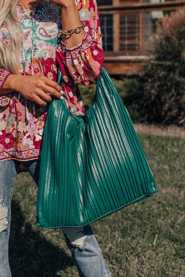 Impressions Change It Up Faux Leather Tote In Hunter Green