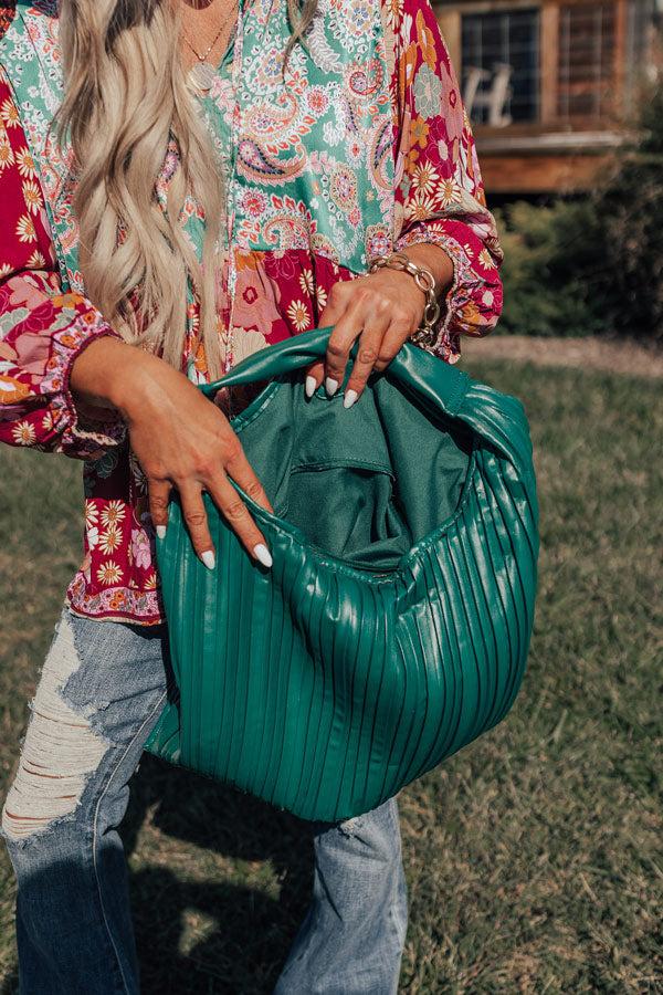 Impressions Change It Up Faux Leather Tote In Hunter Green