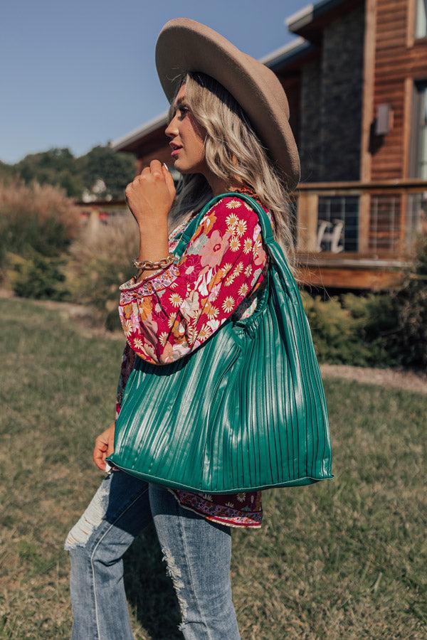 Impressions Change It Up Faux Leather Tote In Hunter Green